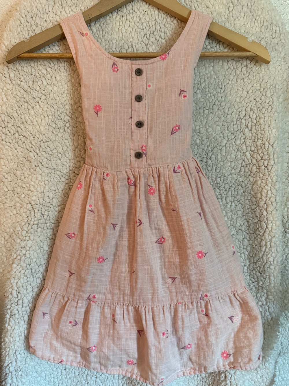 Cat & Jack Pink Floral Sundress Girls Small (6/7)